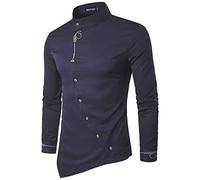 Générique Chemise Cargo Homme sans Plis Manches Longues Coupe Ajustée Boutonnée Regular Fit Chemises Col Henley Chemises Tops Chemise Homme sans Repassage