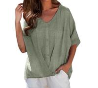 Générique Chemise Coton Femme Tunique Grande Taille Femme Chemise Courtes Haut en Lin Aspect Naturel, Coupe Fluide Intemporelle, Se Marie avec Tous Les Bas De Votre Garde Robe Blouse Colorée