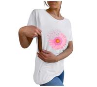 Générique Chemise de maternité pour Femme Double Fermeture éclair sur Le côté T-Shirt imprimé du Cancer du Sein T-Shirt du Mois International de Sensibilisation