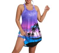 Générique Chemise De Nuit D'été Femme Col en V Robe De Nuit À Manches Courtes Grande Taille Nuisette Été Mode Imprimé Tee Shirt Légère Confortable Et Doux Respirant Bas Pyjama Nuisette