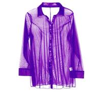 Générique Chemise De Nuit pour Femme Maille Transparente Boutonnage Devant Style Chemisier Design Suggestif Et Confortable pour Un Charme Discret Et Élégant Lingerie Femme