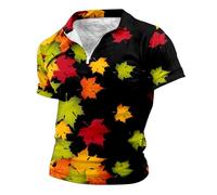 Générique Chemise d'été Manches Courtes pour Hommes, Fermeture éclair fête Nationale du Canada, imprimé Drapeau rétro Chemisier Homme Sexy Dentelle (XXL)