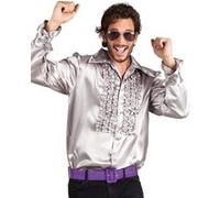 Générique Chemise Disco Argentée Homme Taille M argent G