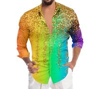 Générique Chemise Disco Homme Annee 70, Costume Hippie Homme Tenue Annee 70 Homme Chemise Orange Chemise Serveur Homme Chemise A Motif Homme Chemise Camo Deguisement Homme Disco