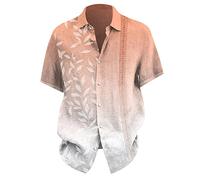 Générique Chemise en Lin Homme Lavable Machine Ete Manches Roulables Légère Noire Élégante Slim Fit Top Ample Décontractée Rose Motif Bleu De Chine Voyage Uni Courte sans Repassage 3XL Marine