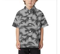 Générique Chemise Enfant,Chemise à Manches Courtes pour GarçOns Ample Confortable Tendance Commerce ExtéRieur Col Boutonné Ouverte pour Enfants Plage Loisirs Ample