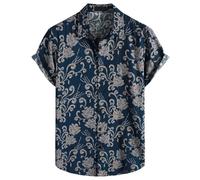 Générique Chemise Fleur Homme - Chemise décontractée à Manches Courtes pour Hommes, Chemise décontractée, Chemise hawaïenne à Manches Courtes