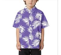 Générique Chemise Garcon,Chemise à Manches Courtes pour GarçOns Ample Confortable Tendance Commerce ExtéRieur Col Boutonné Ouverte pour Enfants Plage Loisirs Ample