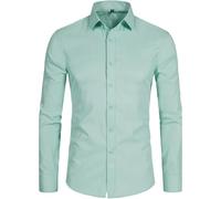 Générique Chemise habillée pour Homme Coupe Classique Style Business Casual Infroissable élégante Confortable Tissu Stretch idéale Quotidien Travail Loisirs Toutes Saisons