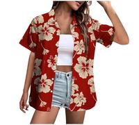 Générique Chemise Hawaienne Femme Hommes Funky Shirt à Manches Courtes Button Down Vacances Ete Imprimé Fleuri Plage Casual Décontractées Vacances Tops Vintage Hawaii Chemise