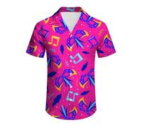 Générique Chemise Hawaienne Homme Vetement Annee 80 Disco, Chemise Hawaïenne Homme Manches Longues Impression 3D Décontractée Événements Festifs Automne