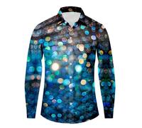 Générique Chemise Hippie Homme, Vetement Homme Année 80 Chemise DoréE Homme Chemise DoréE Mode Annee 60 Homme Chemise A Motif Homme Deguisement Annee 80 Disco Homme Chemise 7XL