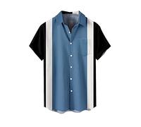 Générique Chemise Homme Bouton Pression Manches Courtes Button Down Chemisette Homme Leger pour L'été Imprimée Chemise Revers Casual De Plage Col Revers Ample Décontractée Shirt Vêtements Pas Cher
