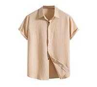 Générique Chemise Homme Chemise Manche Courte Homme Manches Courtes Léger Plage Décontracté Extensible avec Boutons Coupe Classique