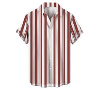 Générique Chemise Homme Chemises habillées à Manches Slim, Coupe Longue, décontractées, à Rayures et à Boutons verticaux pour Hommes (Watermelon Red, XL)