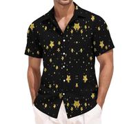 Générique Chemise Homme Chemises Mardi Gras Deguisement Disco Année 60 70 Surchemise Carreaux Coupe Droite pour La Plage Aloha Le Noir #7 XL