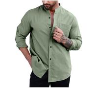 Générique Chemise Homme Chemisette Coton T-Shirt Décontracté Mode Tshirts Manches Longues Tee-Shirt Léger Doux Tee Shirt ConfortableTeeshirt Couleur Unie Vêtements Soldes Vert M