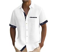 Générique Chemise Homme Chemisette Été Décontracté Teeshirt Lin Coton Mode Tshirt Léger Doux Tee Shirt Extensible T-Shirts Respirant Tee-Shirt Fincut Vêtements Mes Commandes 02 Blanc L