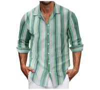 Générique Chemise Homme Coton - Chemises Chemise habillée rayée à col boutonné et Manches Longues Style Business Casual idéale pour Les Occasions Formelles