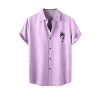 Générique Chemise Homme Hawaïenne, Chemises Casual Hommes Imprimé Ethnique Vintage à Manches Courtes en Vrac Chemise Hawaïenne Boutonnée pour Hommes