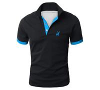 Générique Chemise Homme Manches Courtes Ample Décontractée Imprimé Européen Boutons Coton Respirable Quotidien Printemps Été (Black, XXXXXL)