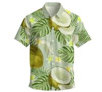 Générique Chemise Homme Manches Courtes Classique Décontractée Boutonnée pour Business et Tenue Extérieure d'Été avec Confort Fit Look pour Hommes(Light Green #1, S)