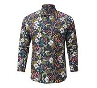 Générique Chemise Homme Manches Longues à Fleurs Motif Paisley Imprimée Chemises Casual Fantaisie Regular Fit Chemise de Fête Mariage Décontractées Chemises Casual Homme Pas Cher Chic