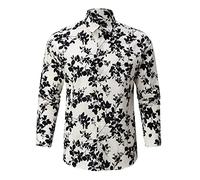 Générique Chemise Homme Manches Longues à Fleurs Motif Paisley Imprimée Chemises Casual Fantaisie Regular Fit Chemise de Fête Mariage Décontractées Chemises Casual Homme Pas Cher Chic
