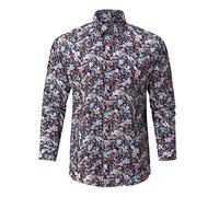 Générique Chemise Homme Manches Longues à Fleurs Motif Paisley Imprimée Chemises Casual Fantaisie Regular Fit Chemise Fête Mariage Décontractées Chemises Casual Homme Pas Cher Chic A-XL Multicolore