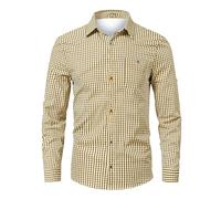 Générique Chemise Homme Manches Longues Rayé Grande Taille - Chemise Homme Décontractée Polyester Shirts Col À Revers Chemisiers Tendance Hauts Ouverte Respirant Chemisier avec Bouton Shirt XS-5XL