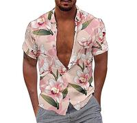 Générique Chemise Homme Mariage Manches Courtes boutonnée à Motif imprimé décontracté Chemisier de Plage Safari Tactique Shirt pour Enterrement de Vie de garçon Hommes Funky Hawaïenne Chemises