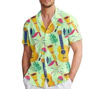 Générique Chemise Homme Marron - Chemises à Simple Boutonnage De Style Mexicain Pour Hommes Printemps Et éTé DéContracté Imprimé Complet Plage Manches Courtes Vacances En Plein Air Tee - Shirt Homme