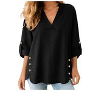 Générique Chemise Lin Femme Blouse Femme Chemisier Coton Et Lin pour Femmes Haut en Aspect Naturel, Coupe Fluide Intemporelle, Se Marie avec Tous Les Bas De Votre Garde Robe Chemisier en Jean pour