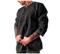 Générique Chemise Lin Homme Blanche Costume Medieval Femme a Fleur Gilet sans Repassage Tunique Medievale Dengri Tunisien Deguisement Viking Armure Cosplay Noire Manches Courtes Hippie Longues