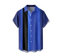 Générique Chemise Lin Homme Manches Courtes Eté boutonnée à Motif imprimé décontracté Chemise Formal Business Shirts De Plage pour Le Safari, Les Voyages, Le Golf Chemises Hommes Habillées Plissés