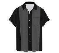 Générique Chemise Lin Homme Manches Courtes Eté D'été Décontractée, Imprimé Patchwork Chemise de Loisirs - Coupe Droite Patte de Boutonnage, Motif Floral Vetement Fin Cut Chemisette