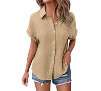 Générique Chemise Lin,Mon Compte amaonemes Commandes,T-Shirts à Manches Courtes Tee Shirt Femme Col V Chemise Tunique Tops avec Boutons D'été Décontractés Ample Couleur Unie Blouse Vêtements