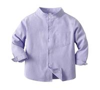 Générique Chemise Manches Longues pour garçon, Uni Sobre, Coton Doux, Boutonnage Complet, Idéale pour Printemps, 3-12 Ans, pour mi-Saison