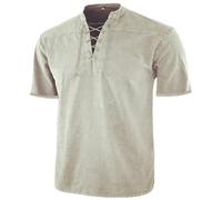 Générique Chemise Médiéval pour Homme Vintage avec Lacets Chemises de Viking Gothique Rétro Chemise à Manches Courtes Respirantes Costume de Pirate avec Col Montant Chemises Décontractées