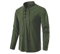 Générique Chemise Medievale Homme Pirate Viking Steampunk Deguisement Adulte Rétro Renaissance Médiévale Chemise Manches Longues Gothique Costume Halloween Vampire Tenues Décontractées pour La Maison