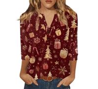 Générique Chemise Moche De Noel Femme Col V Chic Et Elegant Tshirt Noel Femme Moche Pull Manches Longues Grande Taille Tshirt