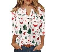 Générique Chemise Moche De Noel Femme Col V Chic Et Elegant Tshirt Noel Femme Moche Pull Manches Longues Grande Taille Tshirt