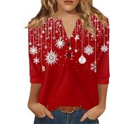 Générique Chemise Moche De Noel Femme Col V Chic Et Elegant Tshirt Noel Femme Moche Pull Manches Longues Grande Taille Tshirt