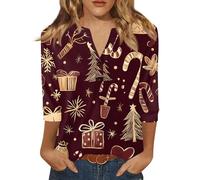 Générique Chemise Moche De Noel Femme Col V Chic Et Elegant Tshirt Noel Femme Moche Pull Manches Longues Grande Taille Tshirt