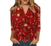 Générique Chemise Moche De Noel Femme Col V Chic Et Elegant Tshirt Noel Femme Moche Pull Manches Longues Grande Taille Tshirt
