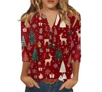 Générique Chemise Moche De Noel Femme Col V Chic Et Elegant Tshirt Noel Femme Moche Pull Manches Longues Grande Taille Tshirt