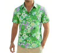Générique Chemise Multicolore Années 70 pour Homme Colorée Manches Courtes Disco Déguisement avec Boutons Légère Vintage Florale Années 80 et 90 Hippie Chemise pour Soirées à Thème