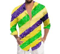 Générique Chemise Paillette Homme Disco, Chemise Satin Homme Vetement Homme Deguisement Bresil Homme T Shirt Annee 70 Chemise A Motif Homme Chemise Pelle A Costume Disco Homme XL