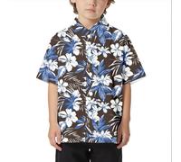 Générique Chemise pour Enfant,Chemise à Manches Courtes pour GarçOns Ample Confortable Tendance Commerce ExtéRieur Col Boutonné Ouverte pour Enfants Plage Loisirs Ample