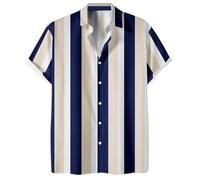 Générique Chemise pour Homme,Chemise Western Homme Col À Revers Haut Disco T Shirt Noir Lot 10 Rayures Colorées Tee Annee 80 Manches Longues Courtes (Light Jaune,L)